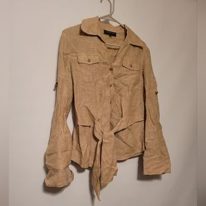 100% LINEN Jones NY Signature BLOUSE